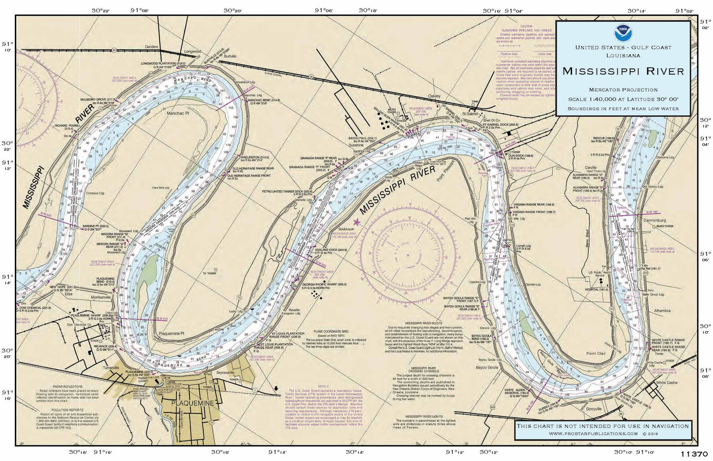 Nautical Placemat: Mississippi River to Galveston