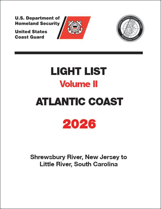 2026 Light List Volume II: Atlantic Coast (New Jersey to Little River, SC)