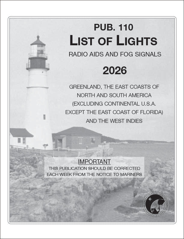 PUB 110: List of Lights, Radio Aids and Fog Signals 2026