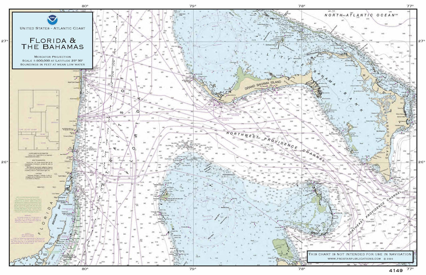 Nautical Placemat: Florida & The Bahamas