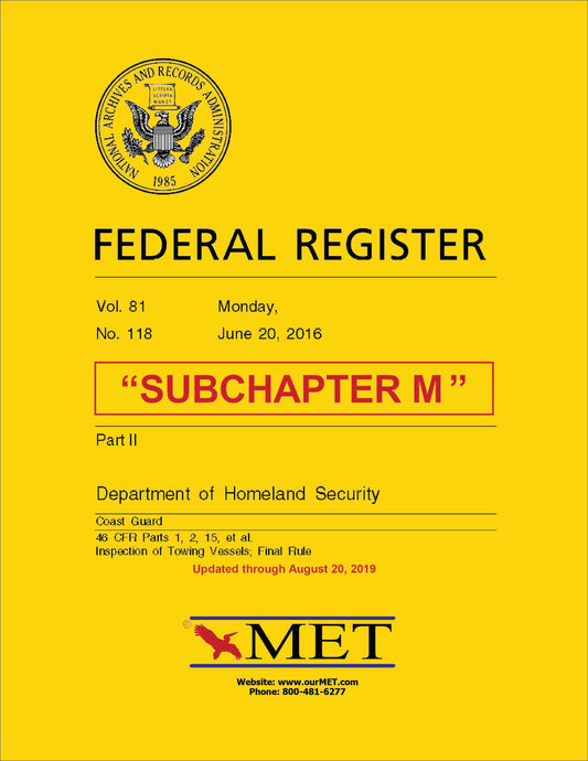 BK-46-M 46 CFR Subchapter "M"