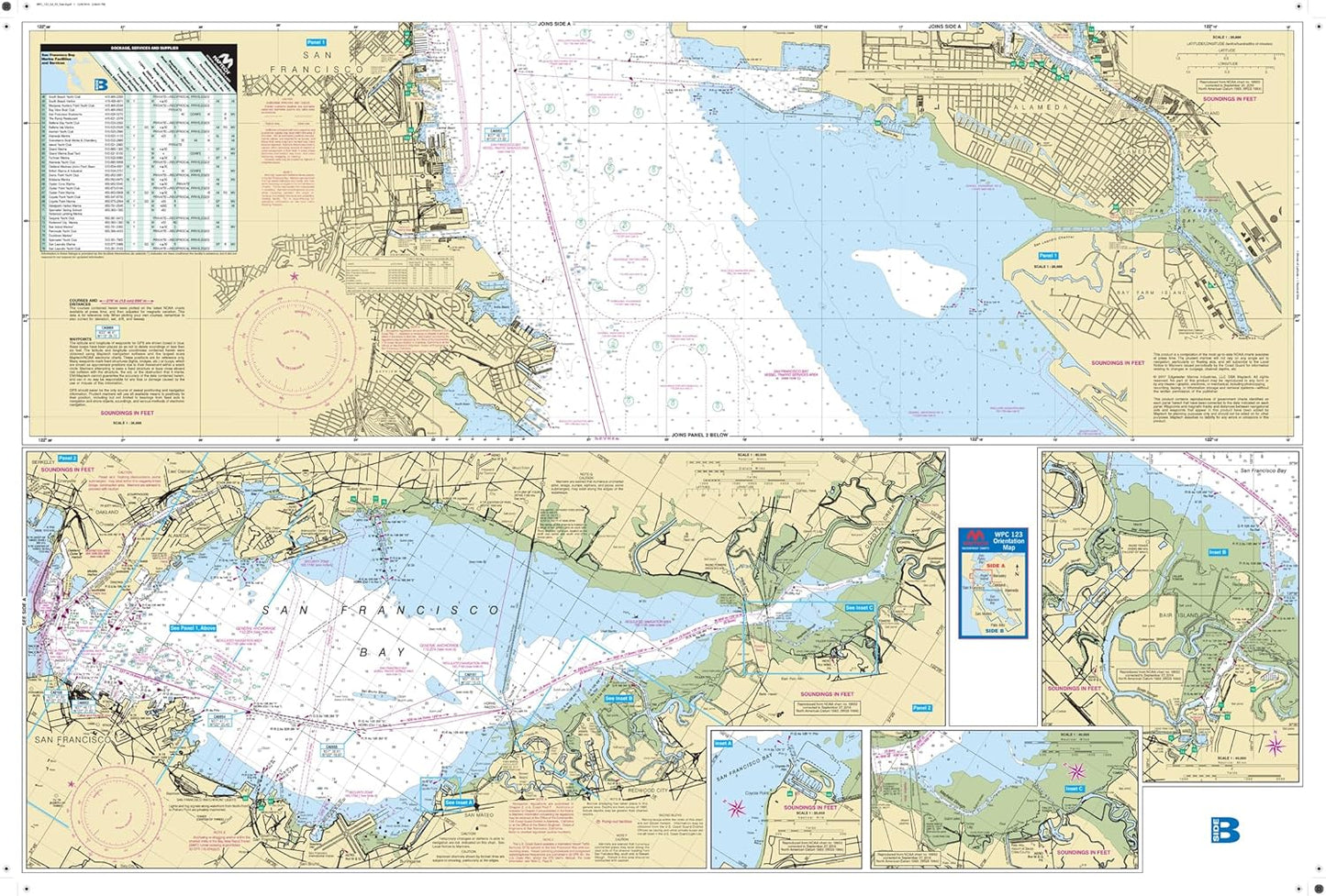 Maptech WPC123: San Francisco Bay Waterproof Chart, Edition 3