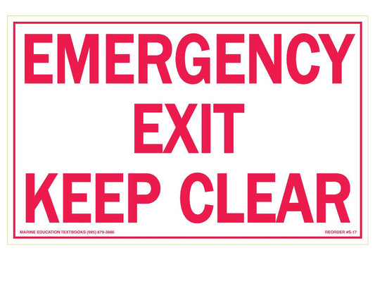 S-17 Emergency Exit-Keep Clear