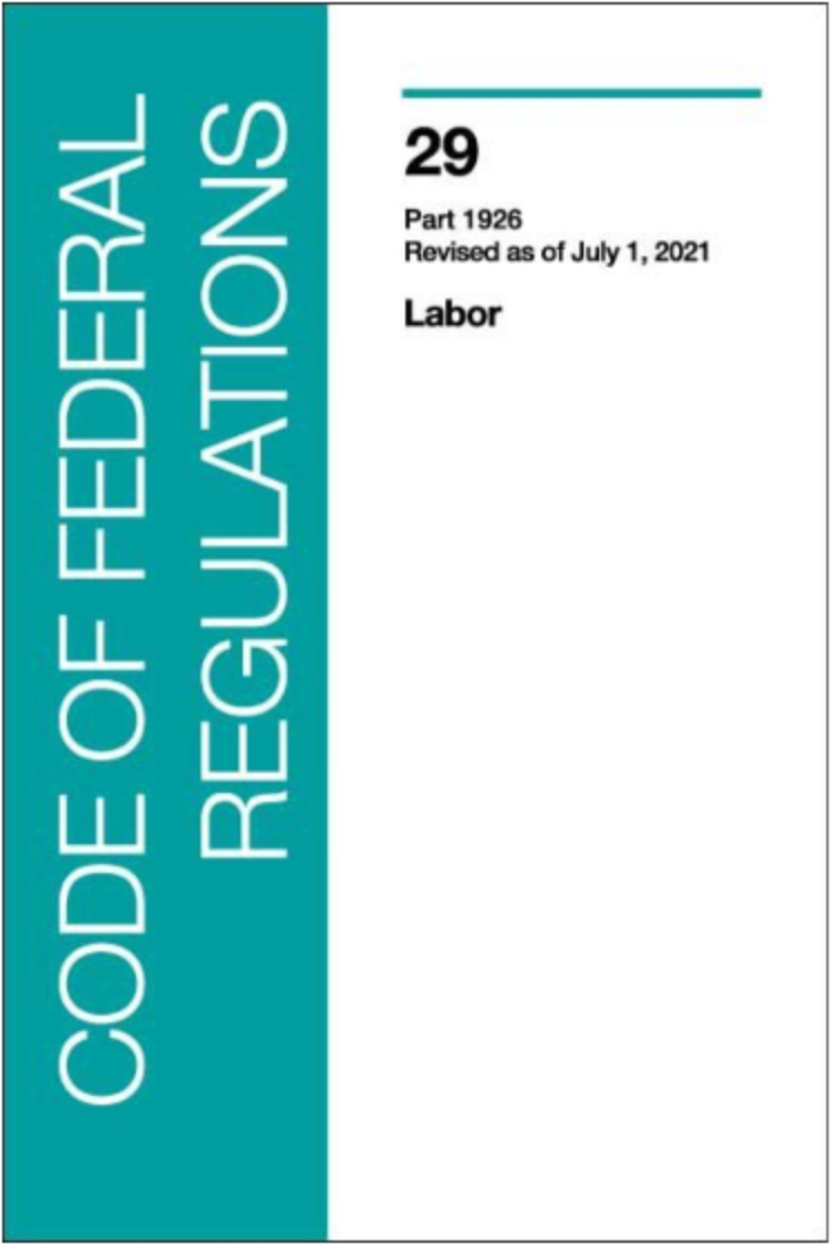 CFR 29 Labor: Parts 1926