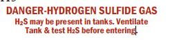 Danger Hydrogen Sulfide Gas