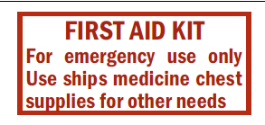 S-42 First Aid Kit/Emerg. Use Only