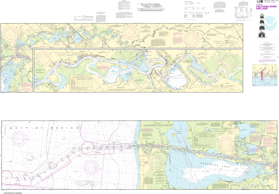 NOAA Print-on-Demand Charts US Waters-Calcasieu River and Lake-11347