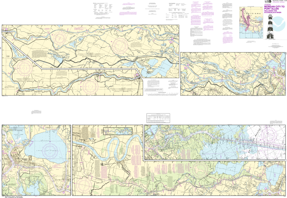 NOAA Print-on-Demand Charts US Waters-Intracoastal Waterway Morgan City to Port Allen- including the Atchafalaya River-11354
