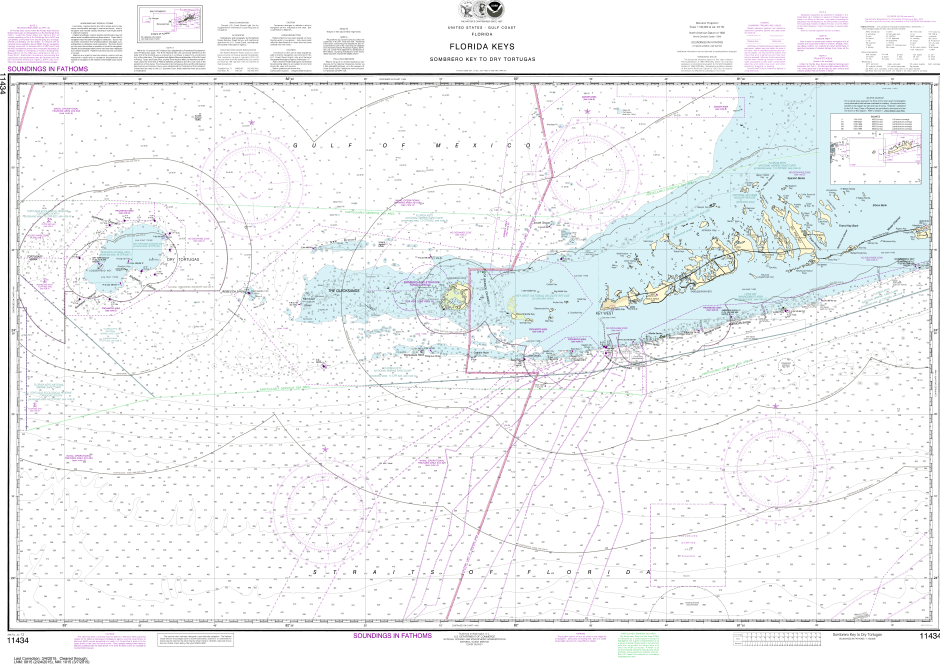 NOAA Print-on-Demand Charts US Waters-Florida Keys Sombrero Key to Dry Tortugas-11434