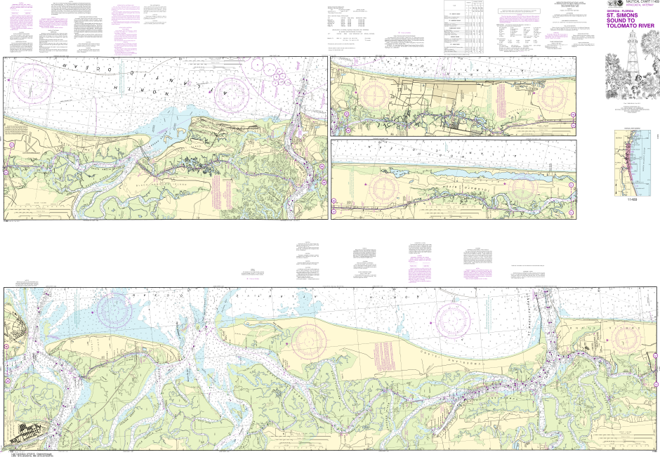 NOAA Print-on-Demand Charts US Waters-Intracoastal Waterway St. Simons Sound to Tolomato River-11489
