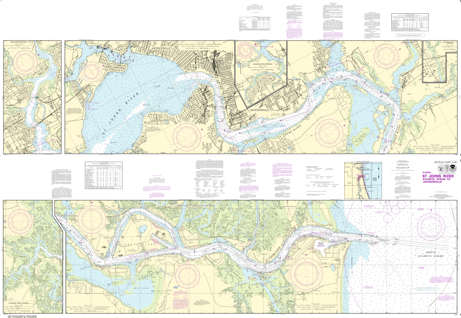NOAA Print-on-Demand Charts US Waters-St. Johns River-Atlantic Ocean to Jacksonville-11491