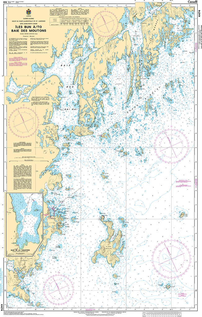 CHS Print-on-Demand Charts Canadian Waters-4474: лles Bun €/to Baie des Moutons, CHS POD Chart-CHS4474