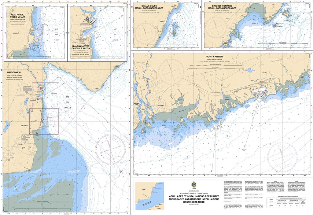 CHS Chart 1226: Mouillages et Installations Portuaires/Anchorages and Harbour Installations - Haute Côte-Nord