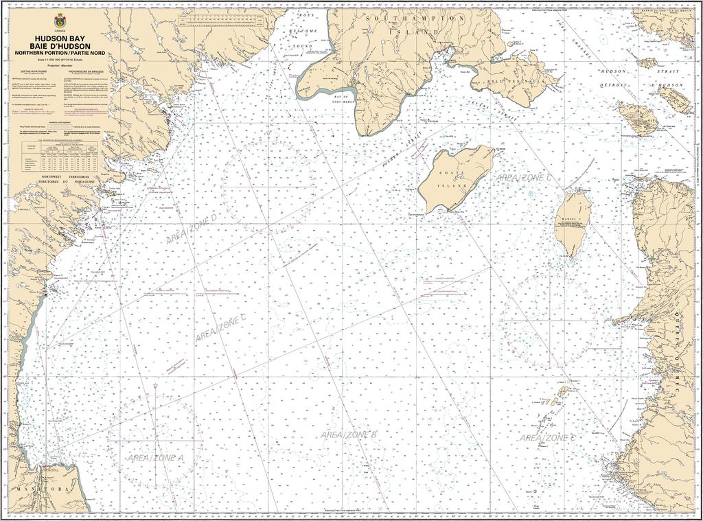 CHS Chart 5449: Hudson Bay Baie dHudson, Northern Portion/Partie nord