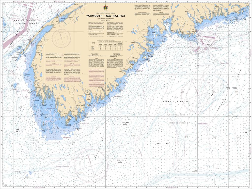 CHS Chart 4012: Yarmouth to / à Halifax
