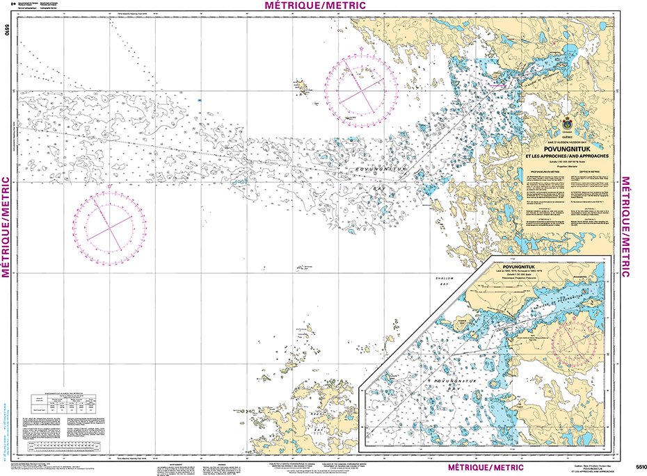 CHS Print-on-Demand Charts Canadian Waters-5510: Povungnituk et les approches/and Approches, CHS POD Chart-CHS5510