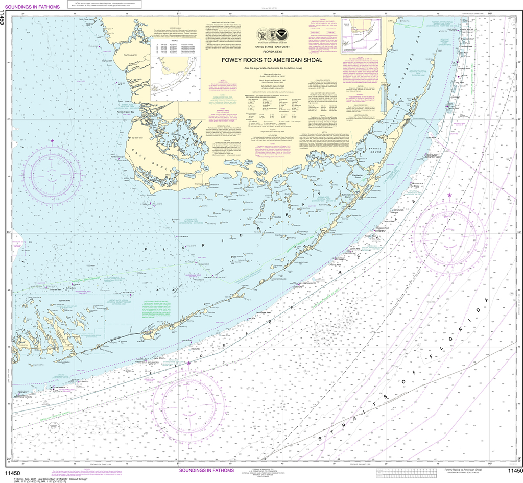NOAA Chart 11450: Fowey Rocks to American Shoal
