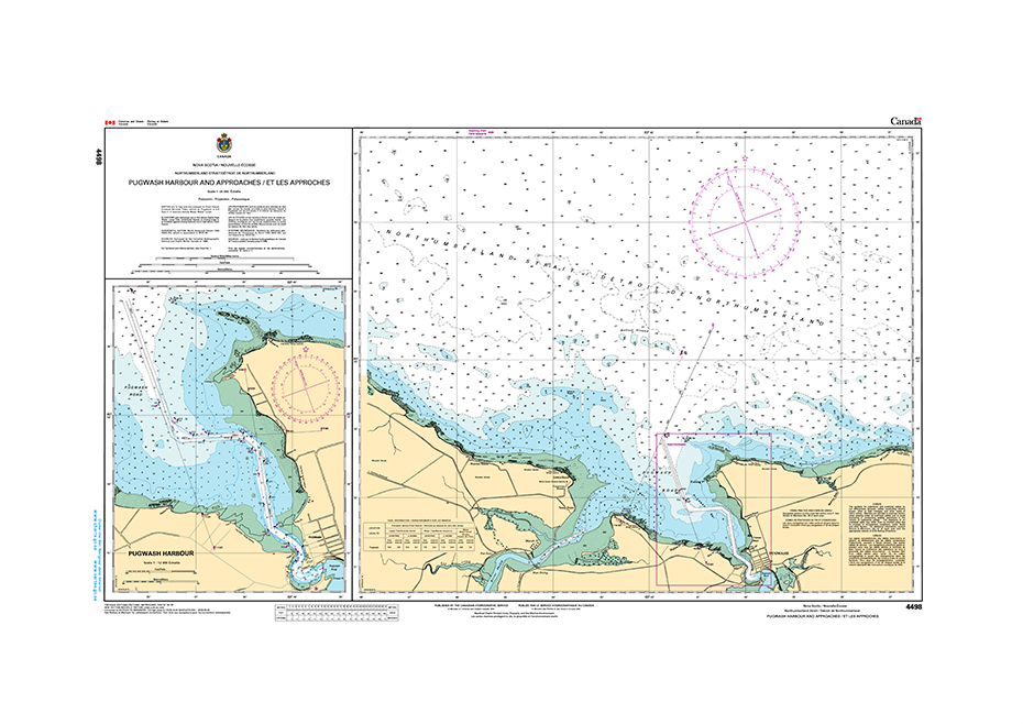 CHS Print-on-Demand Charts Canadian Waters-4498: Pugwash Harbour and approaches / et les approches, CHS POD Chart-CHS4498