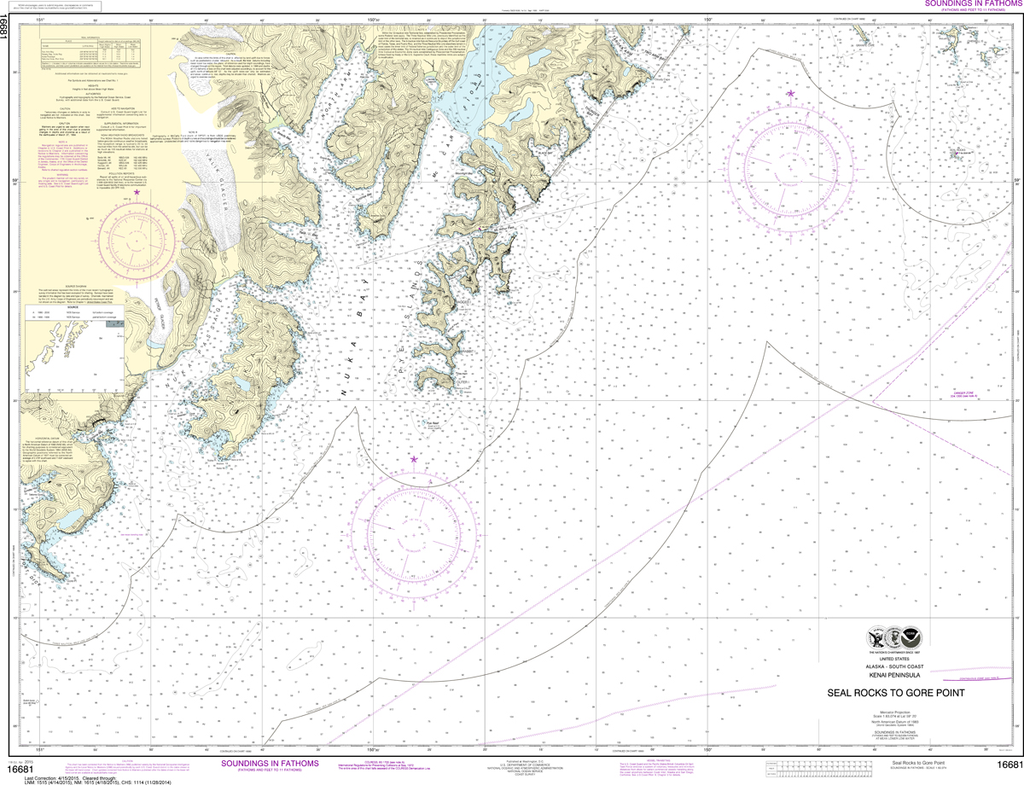 NOAA Chart 16681: Seal Rocks to Gore Point