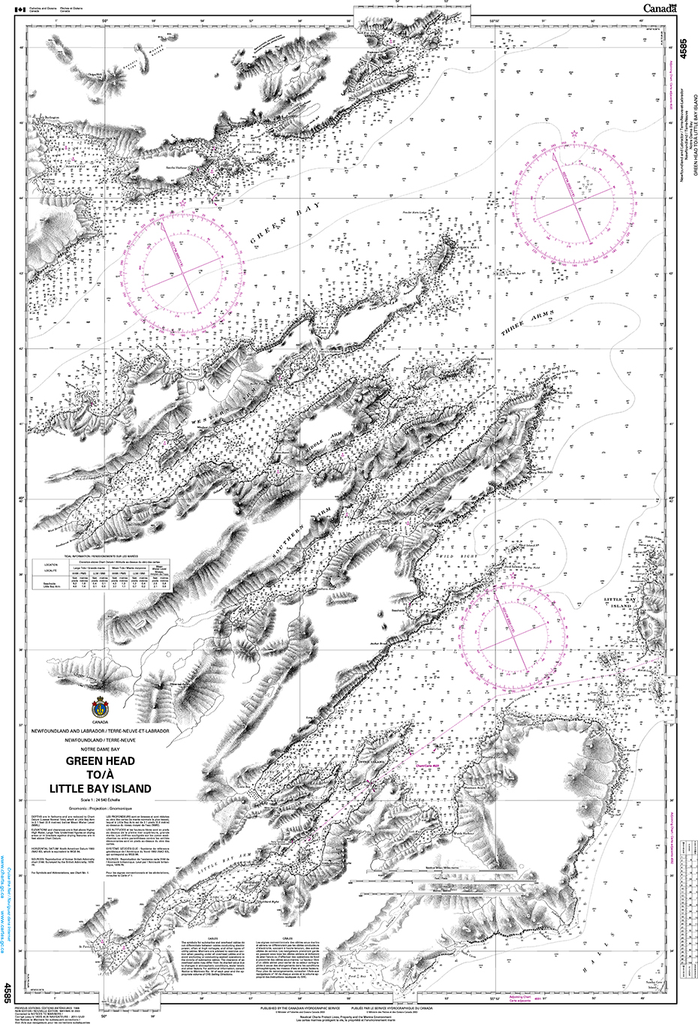CHS Print-on-Demand Charts Canadian Waters-4585: Green Head to/€ Little Bay Island, CHS POD Chart-CHS4585