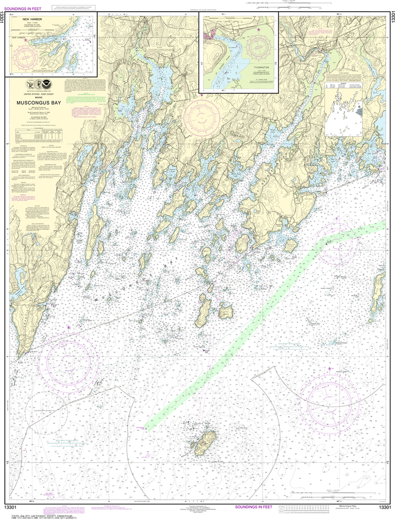 NOAA Chart 13301 Muscongus Bay, New Harbor, Thomaston ProStar
