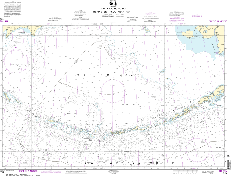NOAA Print-on-Demand Charts US Waters-Bering Sea Southern Part-513
