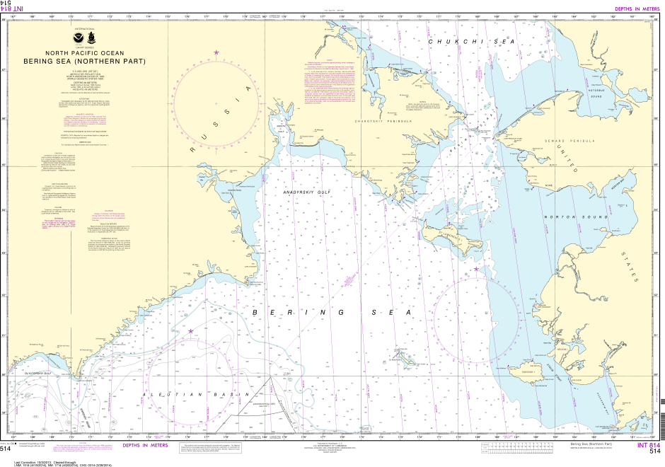 NOAA Print-on-Demand Charts US Waters-Bering Sea Northern Part-514