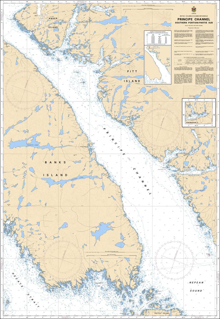 CHS Chart 3984: Principe Channel Southern Portion/Partie Sud