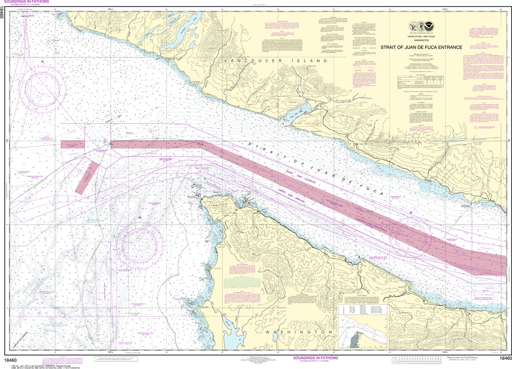 NOAA Chart 18460: Stait of Juan de Fuca - Entrance