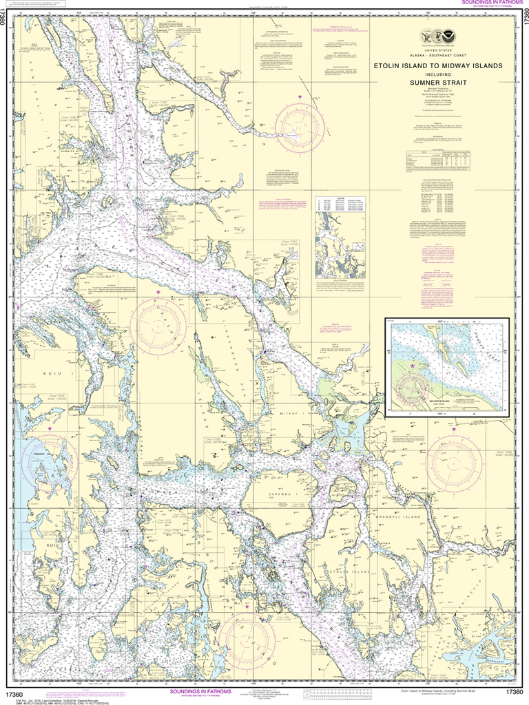 NOAA Chart 17360: Etolin Island to Midway Islands, including Sumner Strait, Holkham Bay, Big Castle Island