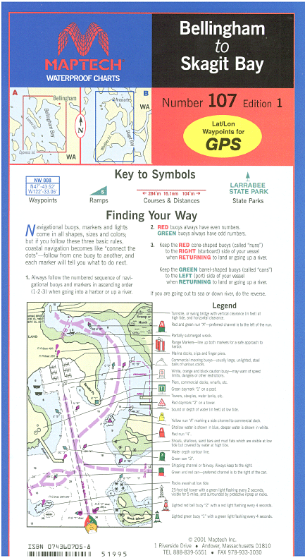 Captain's-Nautical-Supplies-Maptech-Waterproof-Chart-Bellingham-Skagit-Bay