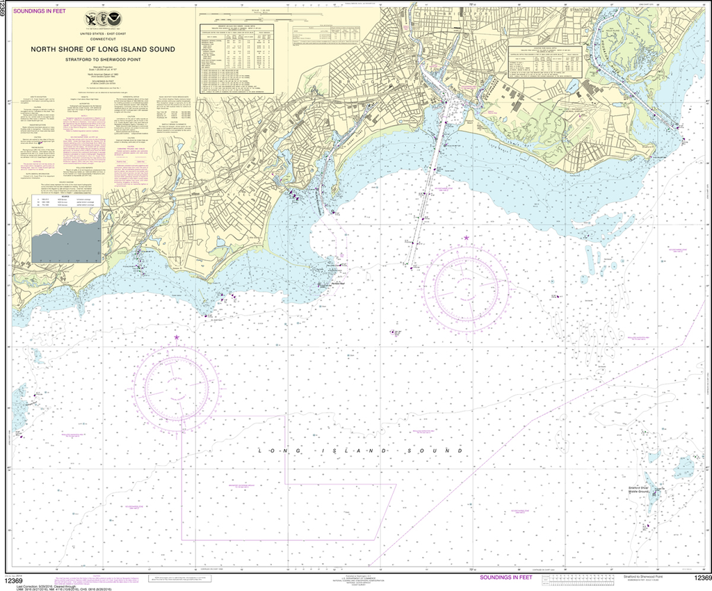 NOAA Chart 12369 North Shore of Long Island Sound Stratford to