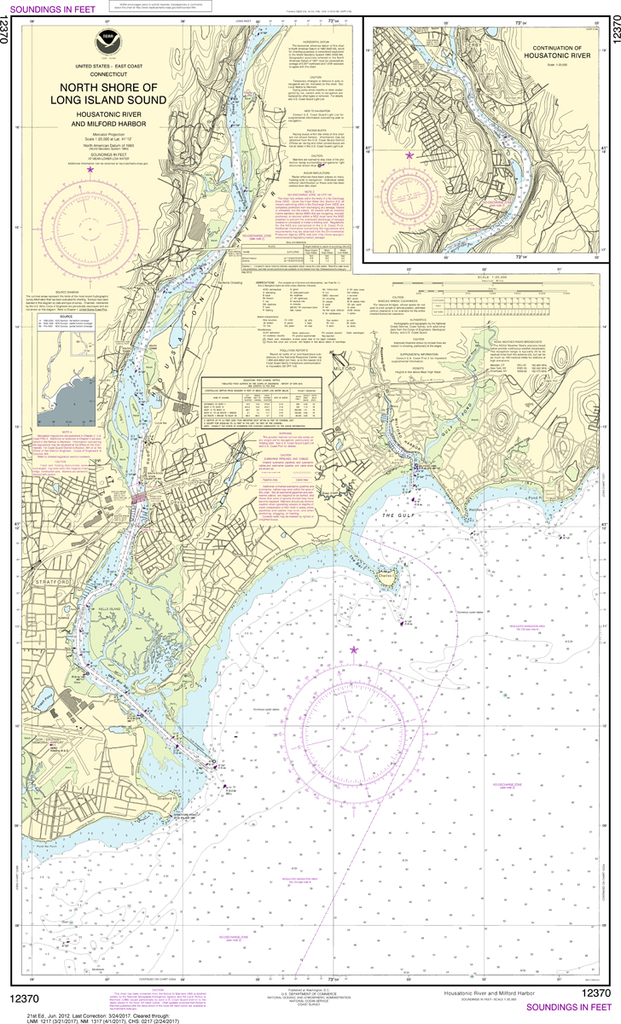 NOAA Chart 12370 North Shore of Long Island Sound Housatonic River