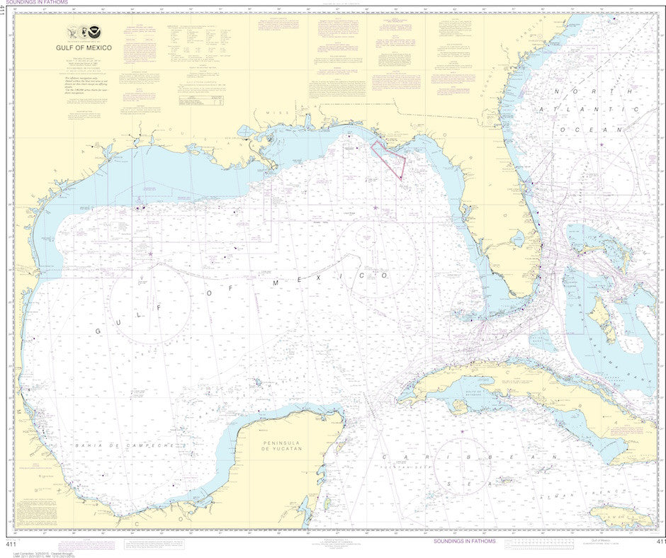 NOAA Chart 411: Gulf of Mexico