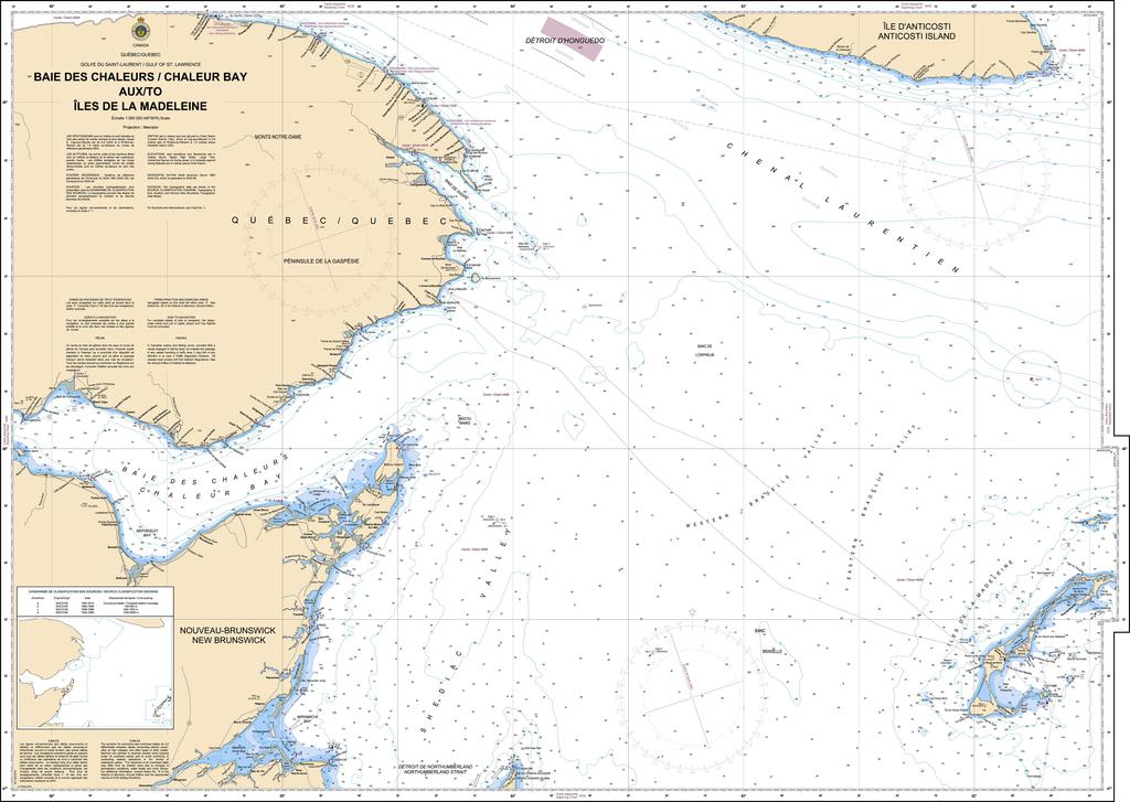 CHS Chart 4024: Baie des Chaleurs/Chaleur Bay aux/to Îles de la Madeleine