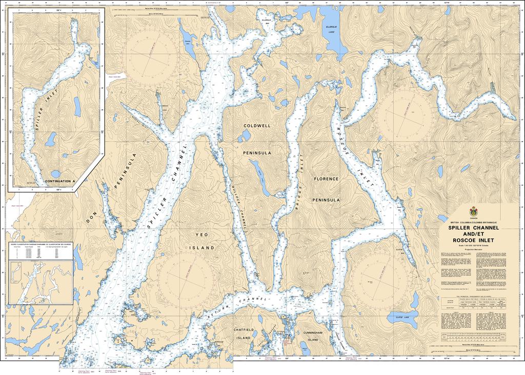CHS Chart 3940: Spiller Channel and/et Roscoe Inlet