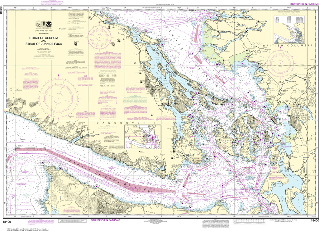 NOAA Chart 18400: Strait of Georgia and Strait of Juan de Fuca