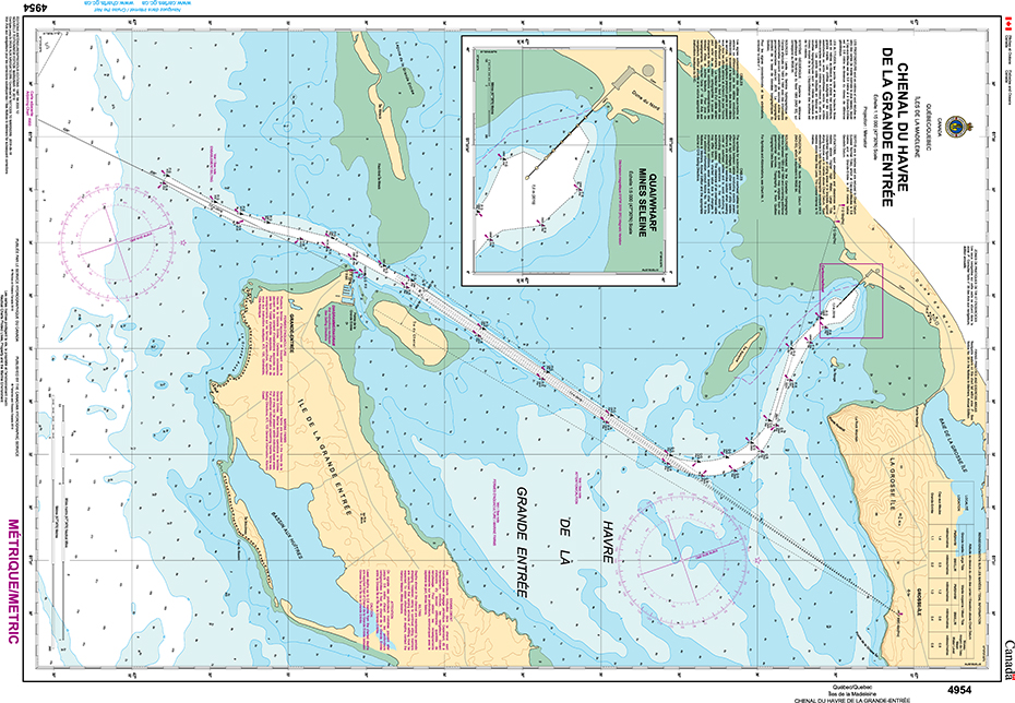 CHS Print-on-Demand Charts Canadian Waters-4954: Chenal du Havre de la Grande EntrЋe, CHS POD Chart-CHS4954