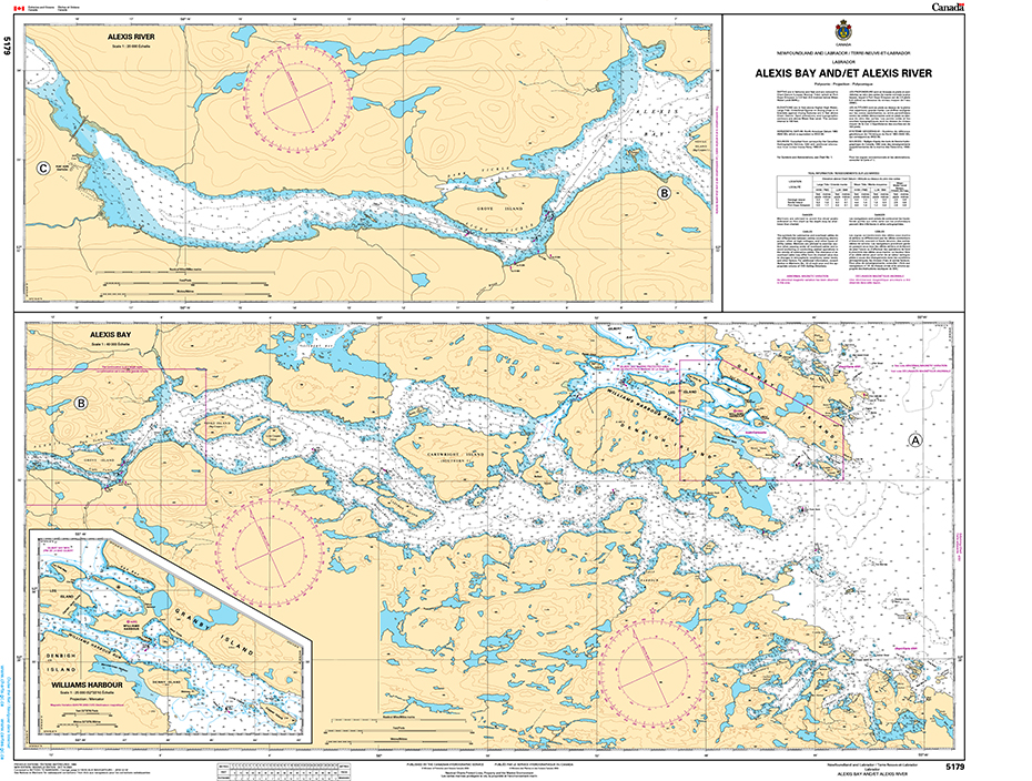 CHS Print-on-Demand Charts Canadian Waters-5179: Alexis Bay and / et Alexis River, CHS POD Chart-CHS5179