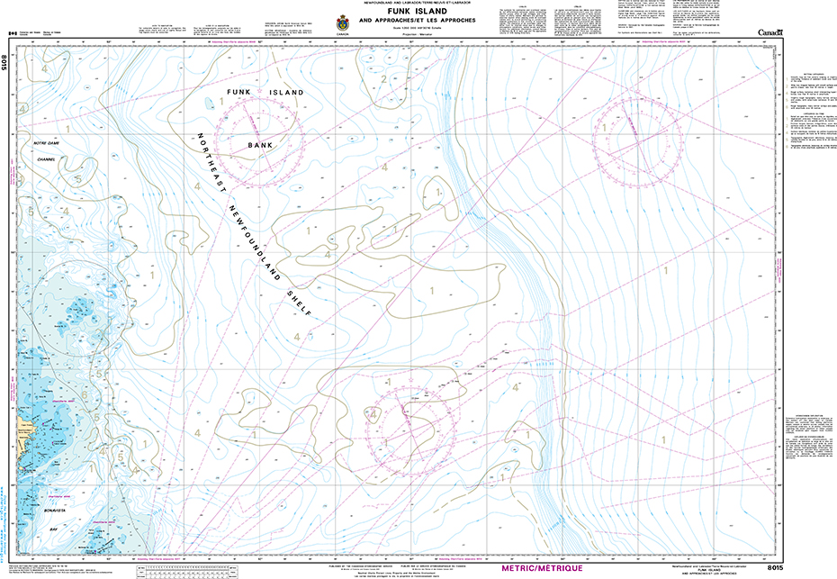 CHS Print-on-Demand Charts Canadian Waters-8015: Funk Island and Approaches / et les approches, CHS POD Chart-CHS8015