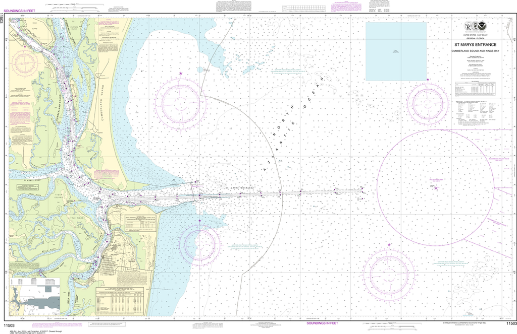 NOAA Chart 11503: St. Marys Entrance - Cumberland Sound and Kings Bay