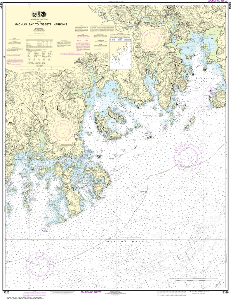 NOAA Chart 13326 Machias Bay to Tibbett Narrows ProStar Publications