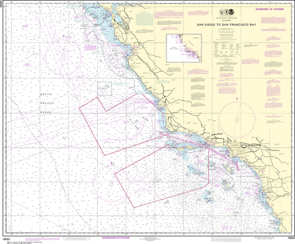 NOAA Chart 18022: San Diego to San Francisco Bay