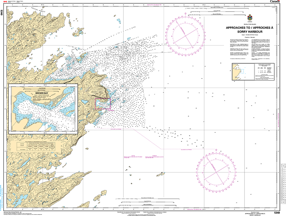 CHS Print-on-Demand Charts Canadian Waters-5340: Approach to/ Approches € Sorry Harbor, CHS POD Chart-CHS5340