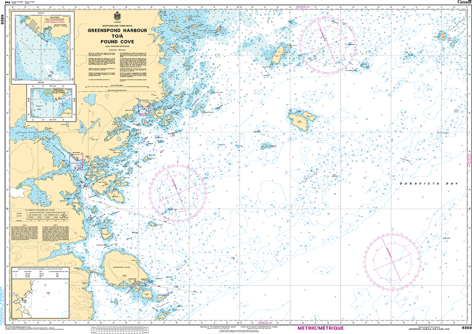 CHS Print-on-Demand Charts Canadian Waters-4858: Greenspond Harbour to / € Pound Cove, CHS POD Chart-CHS4858