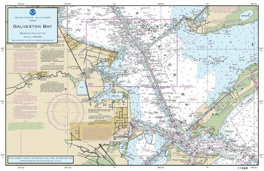 Nautical Placemat: Galveston Bay (TX)