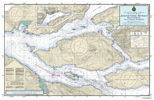 Nautical Placemat: Johnstone Strait (Race Passage to Current Passage)