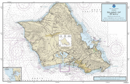 Nautical Placemat: Island of Oahu