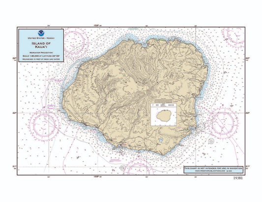 Nautical Placemat: Island of Kauai