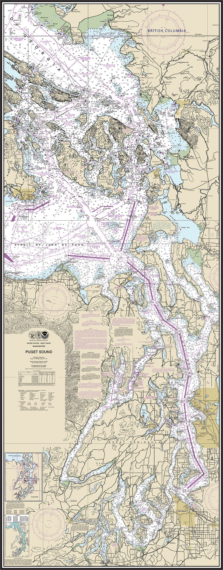 Wall Map of Puget Sound